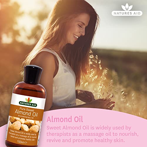 Natures Aid Almond Oil, Pure, Sweet Almond Oil, Massage Oil, Suited to Dry, Sensitive Skin natures aid buy supplements canada
