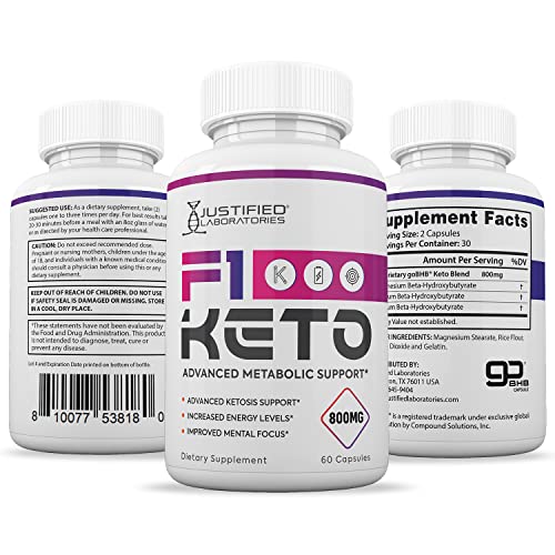 (3 Pack) F1 Keto Pills 800MG Includes goBHB Exogenous Ketones Advanced Ketosis Justified Laboratories buy supplements canada