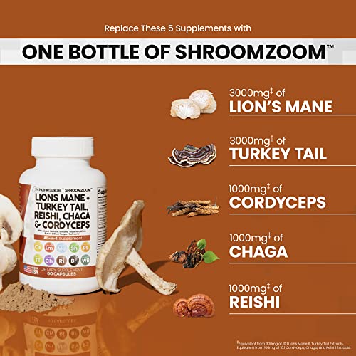 Lions Mane 3000mg 20in1 Mushroom Supplement with Turkey Tail 2000mg Clean Nutraceuticals buy supplements canada