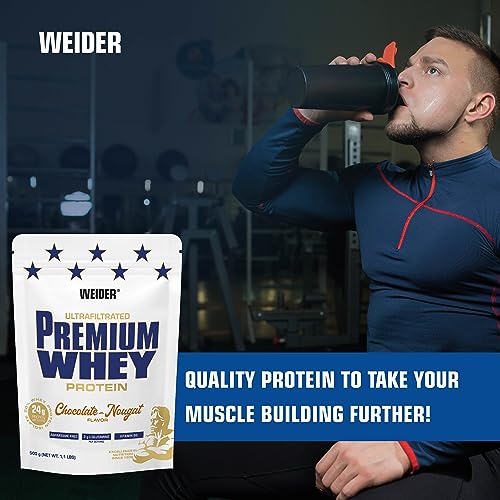 Weider Premium Whey (500g) Chocolate-Nougat Flavour. Ultrafiltrated Proteins from Whey Protein Weider buy supplements canada