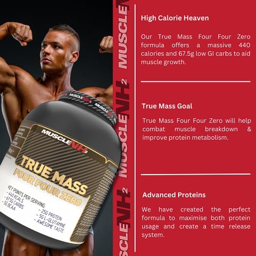 MuscleNh2 True Mass Four Four Zero Mass Gainer Protein Powder, High Calories and Protein MuscleNh2 buy supplements canada