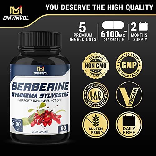 BMVINVOL 5-in-1 Berberine Supplement 6100mg with Ceylon Cinnamon, Gymnema Sylvestre BMVINVOL buy supplements canada