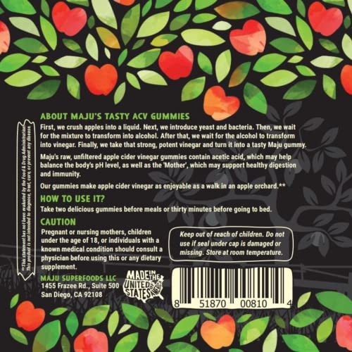 Apple Cider Vinegar Gummies with Mother - Weight Management & Detox - 2X Stronger Maju Superfoods buy supplements canada