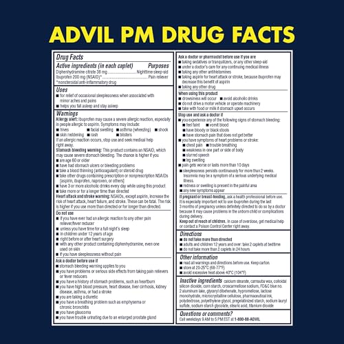 Advil Pain Reliever and Fever Reducer, Ibuprofen 200mg for Pain Relief - 300 Count, Advil PM Pain Reliever and Nighttime Sleep Aid, Ibuprofen for Pain Relief and Diphenhydramine Citrate - 2 Count Advil buy supplements canada