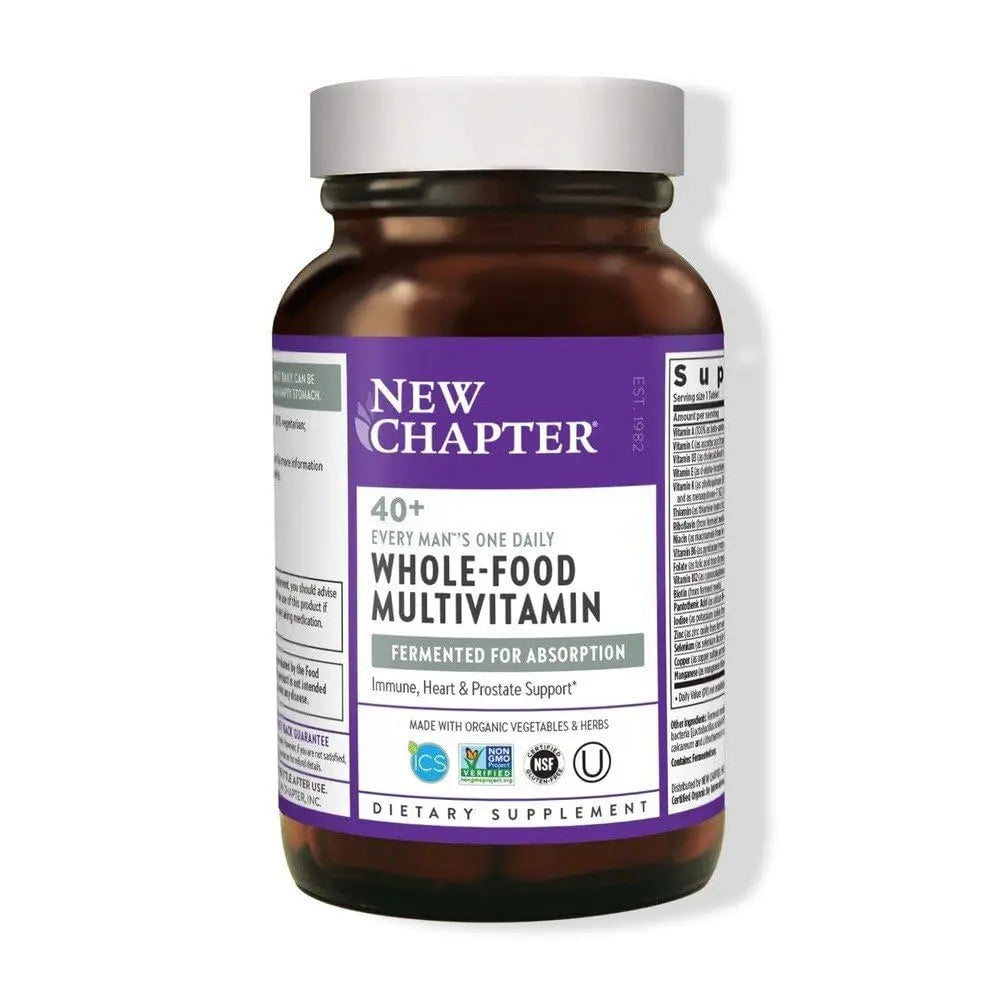 New Chapter Men's Multivitamin, Every Man's One Daily 40+, Fermented with Probiotics + Saw Palmetto + B Vitamins + Vitamin D3 + Organic New Chapter buy supplements canada