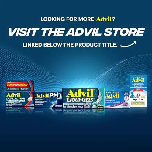 Advil Liqui-Gels Minis Pain Reliever and Fever Reducer, Pain Medicine for Adults with Ibuprofen 200mg for Pain Relief - 80 Liquid Filled Capsules Advil buy supplements canada