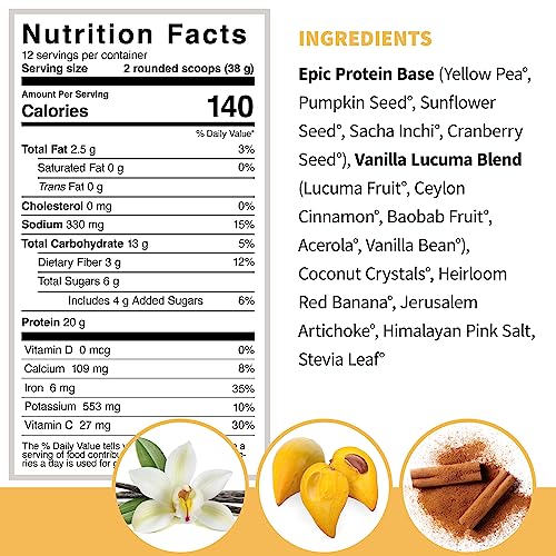 Sprout Living Epic Protein Vanilla Lucuma, 454 g Sprout Living buy supplements canada