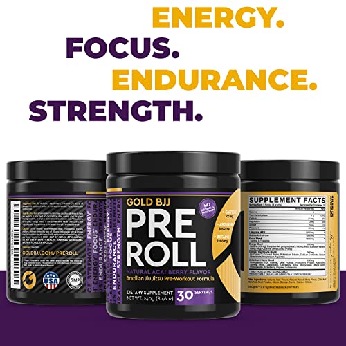 Gold BJJ PreRoll - Jiu Jitsu Pre Workout Supplement for Energy, Focus, and Endurance Gold BJJ buy supplements canada
