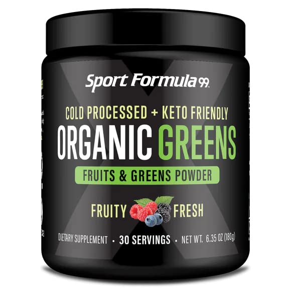 Sport Formula 99 Organic Greens Superfood Powder, Cold Pressed Vegan and Keto Powder, Non-GMO, Low Calorie Daily Green Juice Powder Sport Formula 99 buy supplements canada