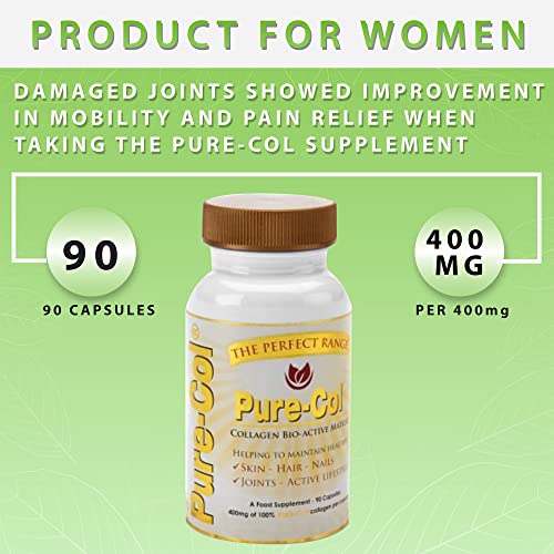 Pure-COL Collagen 90 Capsules 400mg Bio-Active Matrix High Strength Collagen Tablets The Perfect Range buy supplements canada