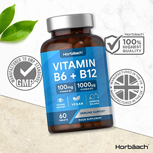 Vitamin B6 and B12 Tablets High Strength | 60 Count | with 100mg of Vitamin B6 Horbäach buy supplements canada