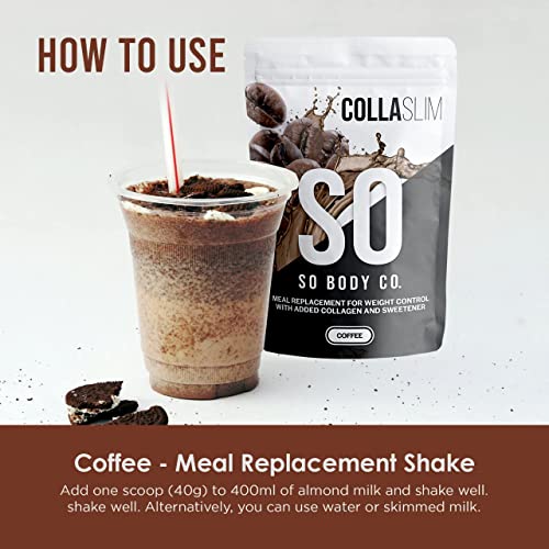 CollaSlim, Meal Replacement Shake with Added Collagen, Vitamins and Minerals, 800g, Balanced Meal Shake, Healthy Shake, Coffee Diet Shake. So Body Co buy supplements canada