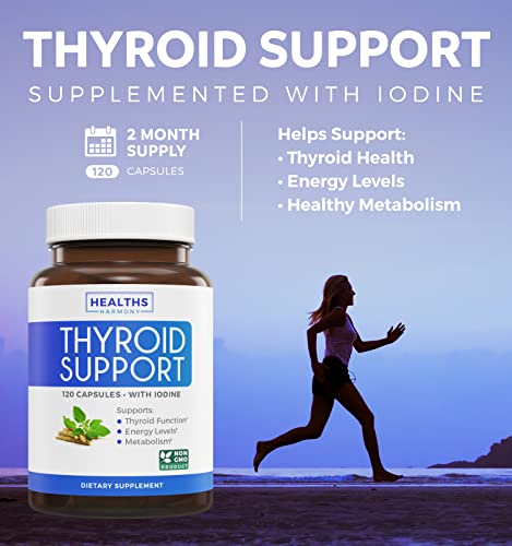 Thyroid Support with Iodine - 120 Capsules (Non-GMO) Healths Harmony buy supplements canada