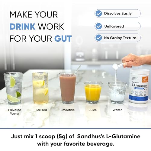 Sandhu's L-Glutamine - 100 Servings -Made in USA -500 Gram- Non-GMO- Amino Sandhu's buy supplements canada