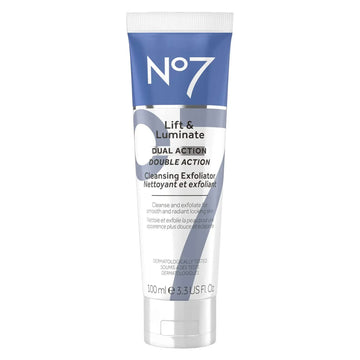 No7 Lift & Luminate Dual Action Cleansing & Exfoliating Face Wash - Gentle Face Exfoliator with Vitamin C, E & B5 No7 buy supplements canada