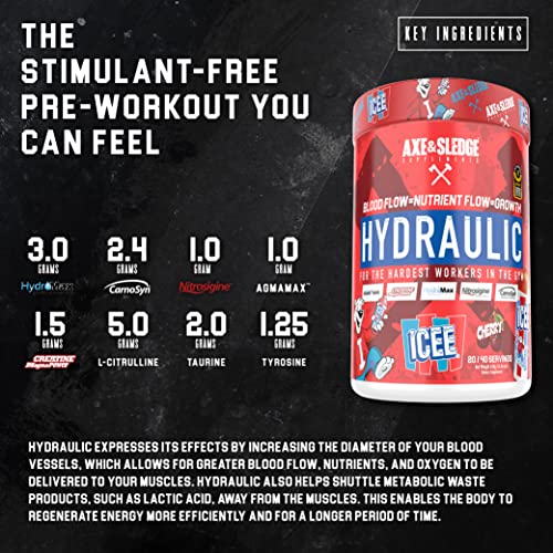 Axe & Sledge Supplements Hydraulic Stimulant-Free Pre-Workout Powder, ICEE Blue Axe & Sledge buy supplements canada
