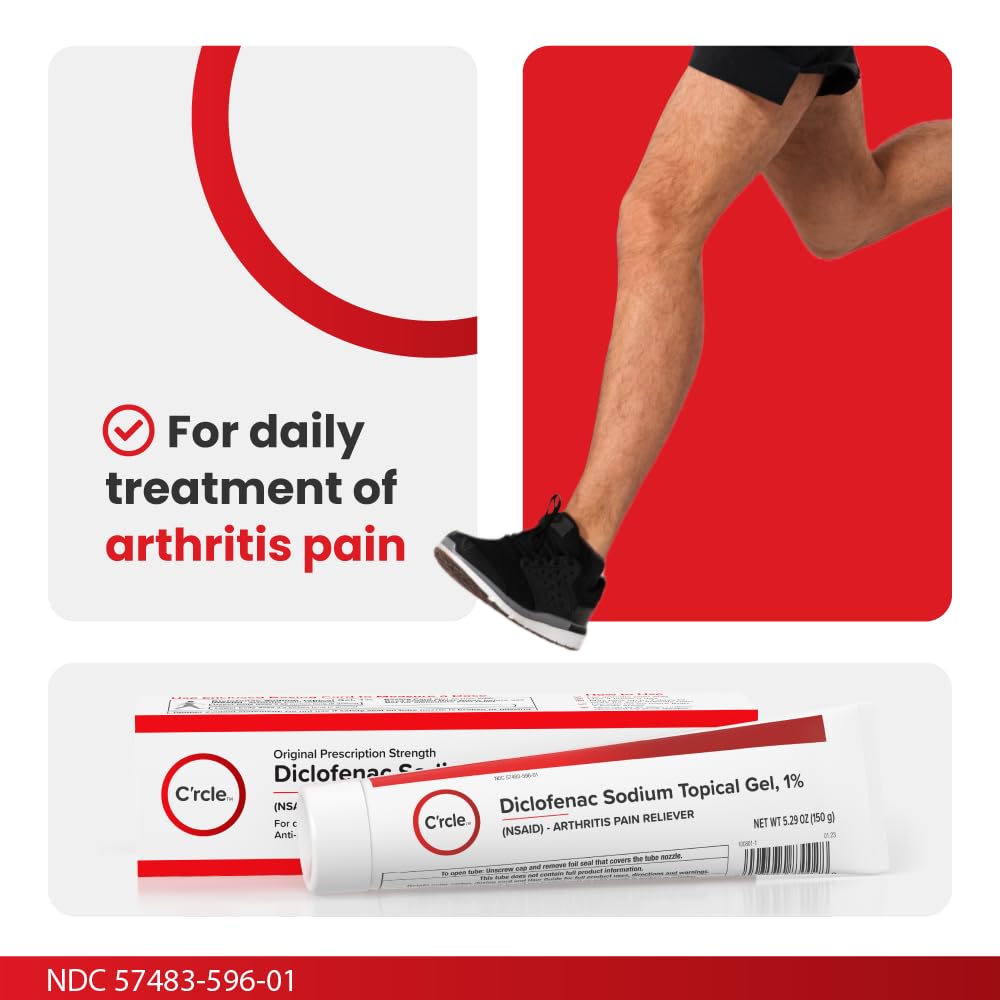 Diclofenac Sodium Gel 1% 150g Effective Arthritis Pain Reliever - Prescription Strength Anti-Inflammatory Gel - Extra Strength Arthritis Cream for Daily Use - Get Over-The-Counter Relief(1Pack) C'rcle buy supplements canada