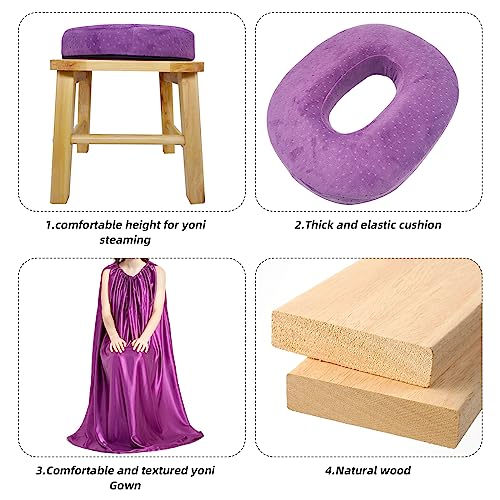 ElasignShopo Yoni Seat Kit, Wooden Vaginial Steaming Stool Chair Set with Gown for Feminine ElasignShopo buy supplements canada