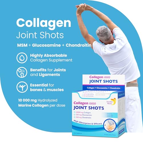 Swedish Nutra Collagen 10000 Joint Shots | High Strength Type 1, 2 & 3 Collagen for Body, Joints & Ligaments Swedish Nutra buy supplements canada