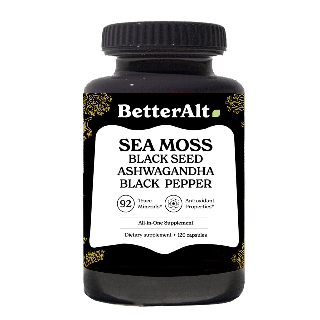 Better Alt Sea Moss Capsules- Irish Sea Moss with Black Seed Oil, Ashwagandha & Black Better Alt buy supplements canada