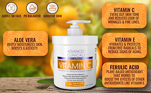 Advanced Clinicals Vitamin C Cream. Advanced Brightening Cream. Anti-aging cream Advanced Clinicals buy supplements canada