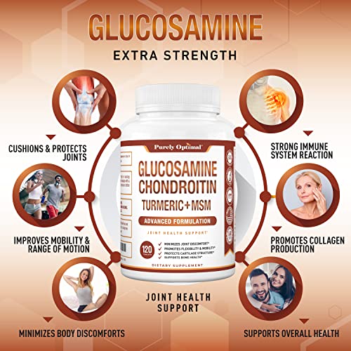 Purely Optimal Premium Glucosamine Chondroitin MSM Supplement Tablets w/Turmeric Purely Optimal buy supplements canada