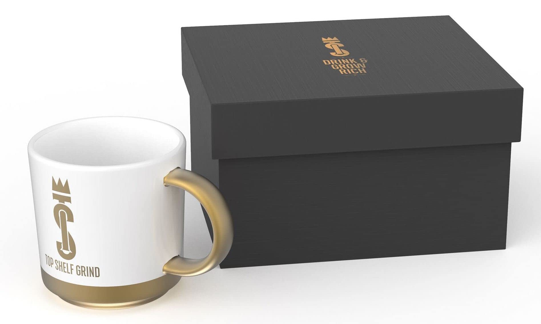 Top Shelf Grind Coffee Mug - The Prosperity Cup (Drink & Grow Rich) - White & Gold Join Top Shelf Grind buy supplements canada