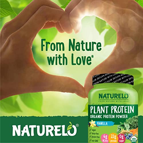 NATURELO Plant Protein Powder, Vanilla, 22g Protein - Non-GMO, 20 Ser NATURELO buy supplements canada