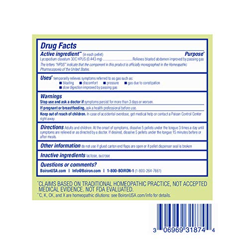 Boiron Lycopodium Clavatum 30C Homeopathic Medicine for Relief from Bloating, Gas Relief Boiron buy supplements canada