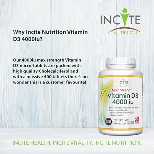 Vitamin D3 4000 iu - Vitamin D Tablets - 1 Year Supply Tablets - Vegetarian - Vitamin D Incite Nutrition buy supplements canada
