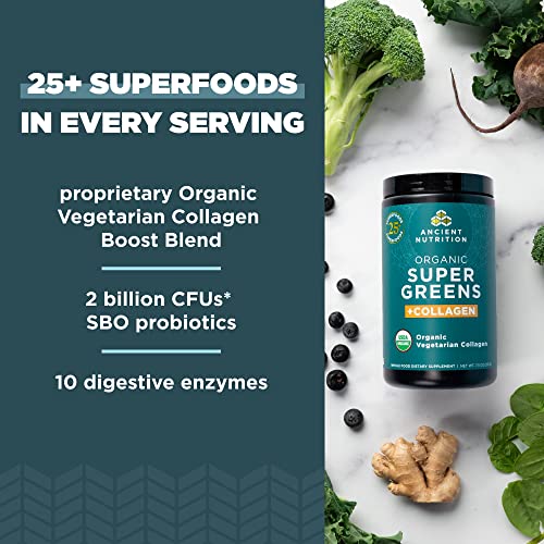 Ancient Nutrition Supergreens Powder, Organic Superfood Powder with Collagen Ancient Nutrition buy supplements canada