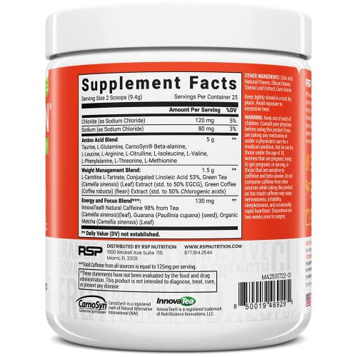 RSP Nutrition Mango Aminolean Amino Acid Supplement Powder, 8.29 OZ RSP NUTRITION buy supplements canada