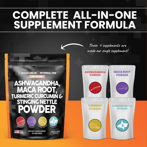 4in1 Ashwagandha Maca Root Powder Supplement with Turmeric Stinging Clean Nutraceuticals buy supplements canada