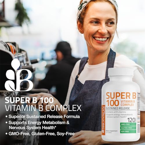 Bronson Vitamin B 100 Complex High Potency Sustained Release (Vitamin B1, B2, B3, B6) Bronson buy supplements canada