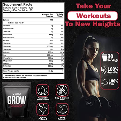 Xwerks Grow 100% New Zealand Grass-Fed Whey Protein - 25g of Pure Isolate Protein Xwerks buy supplements canada