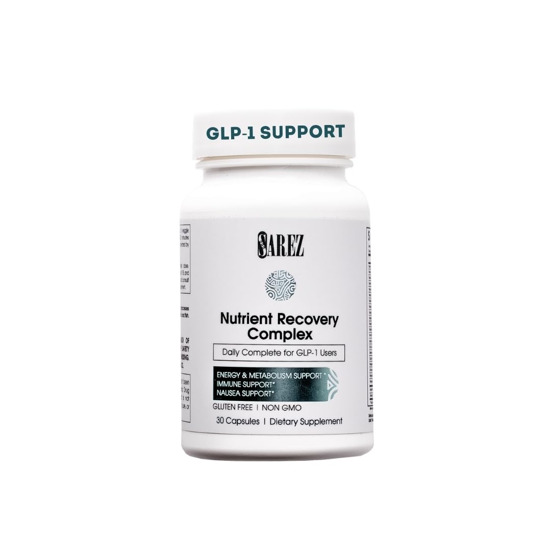 Sarez GLP-1 Support Capsules — Methylated Vitamins & Chelated Minerals — Energy, Metabolism, Hair & Daily Nutrient Support — with Ginger for Nausea — Gentle on Stomach — 30 Day Supply Sarez buy supplements canada