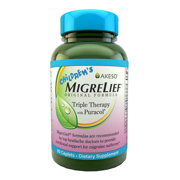 Children's MigreLief® - Triple Therapy with Puracol™ - Nutritional Support for Pediatric Migraine Sufferers - 60 Caplets/1 Month Supply MigreLief buy supplements canada