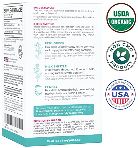 USDA Organic Lactation Supplement - Increase Milk Supply with Herbal Breastfeeding PURE CO buy supplements canada