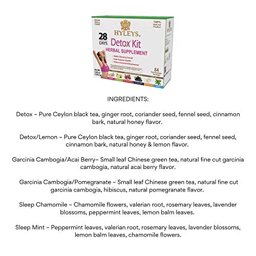 Hyleys Detox Tea for Cleanse and Weight Loss - 28 Day Kit - 84 Tea Bags (9 Pack) HYLEYS buy supplements canada