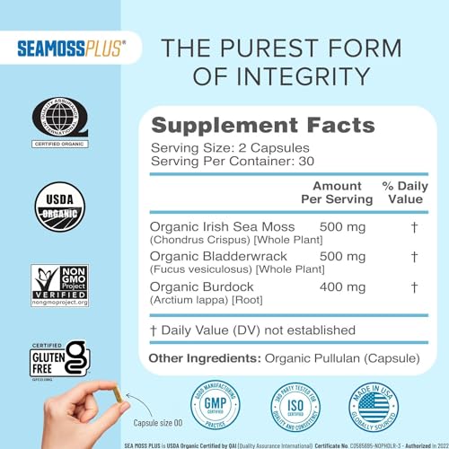 Power By Naturals Sea Moss Plus - USDA Certified Organic Wildcrafted Irish Power By Naturals buy supplements canada