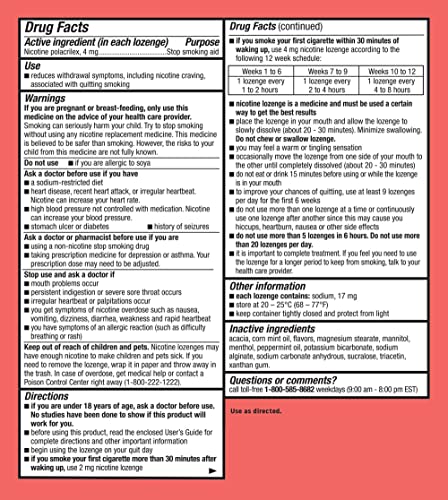 Habitrol Nicotine Lozenges 4 mg Mint Flavor - 72 Count – Stop Smoking Aid Habitrol buy supplements canada