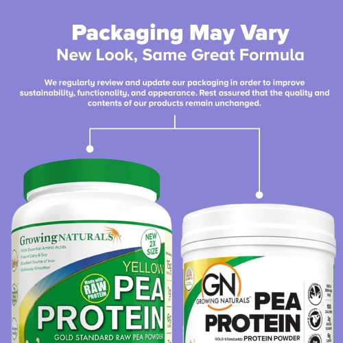 Growing Naturals | Vanilla Raw Pea Powder 15g Plant Protein | 2.8G BCAA, Low-Carb Growing Naturals buy supplements canada