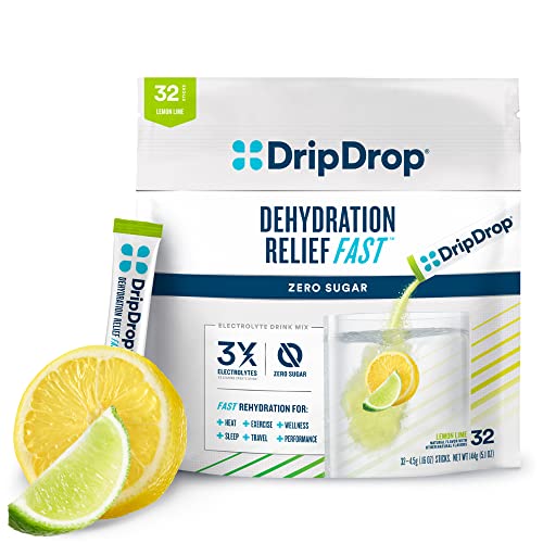 DripDrop Hydration - Zero Sugar Electrolyte Powder Packets Keto - Lemon Lime - 32 Count DripDrop buy supplements canada