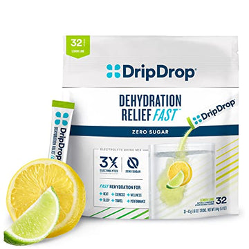 DripDrop Hydration - Zero Sugar Electrolyte Powder Packets Keto - Lemon Lime - 32 Count DripDrop buy supplements canada