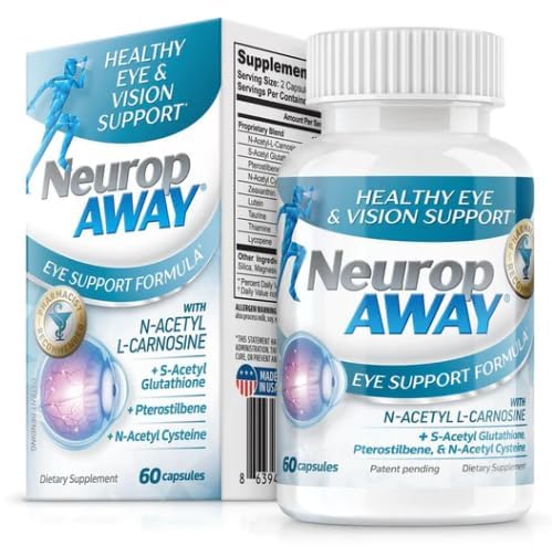 NeuropAWAY Eye Support Supplement 60CT with Lutein N-Acetyl L-Carnosine S-Acetyl Glutathione N-Acetyl Cystiene Pterostilbene Lycopene Zeaxanthin to Support Healthy Vision, Helps Blurry and Dry Eyes NeuropAWAY buy supplements canada