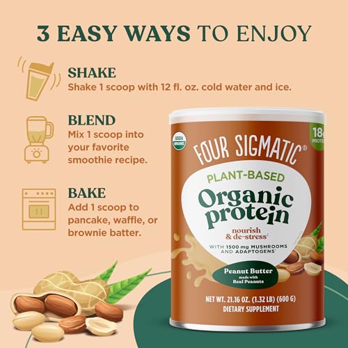 Four Sigmatic Organic Plant-Based Protein Powder Peanut Butter Protein with Lion’s Mane Four Sigmatic buy supplements canada