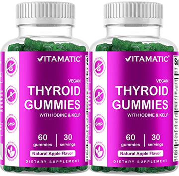 Vitamatic 2 Pack Vegan Thyroid Support Gummies with Iodine & Kelp - 60 Count Vitamatic buy supplements canada