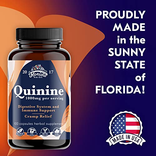 Leg Cramps Support Organic Pills - 1000 mg - Quinine Tablets for Cramp Defense FLORIDA HERBS buy supplements canada