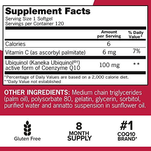 Qunol Mega Ubiquinol CoQ10 100mg Softgels- Superior Absorption - Active form Qunol buy supplements canada